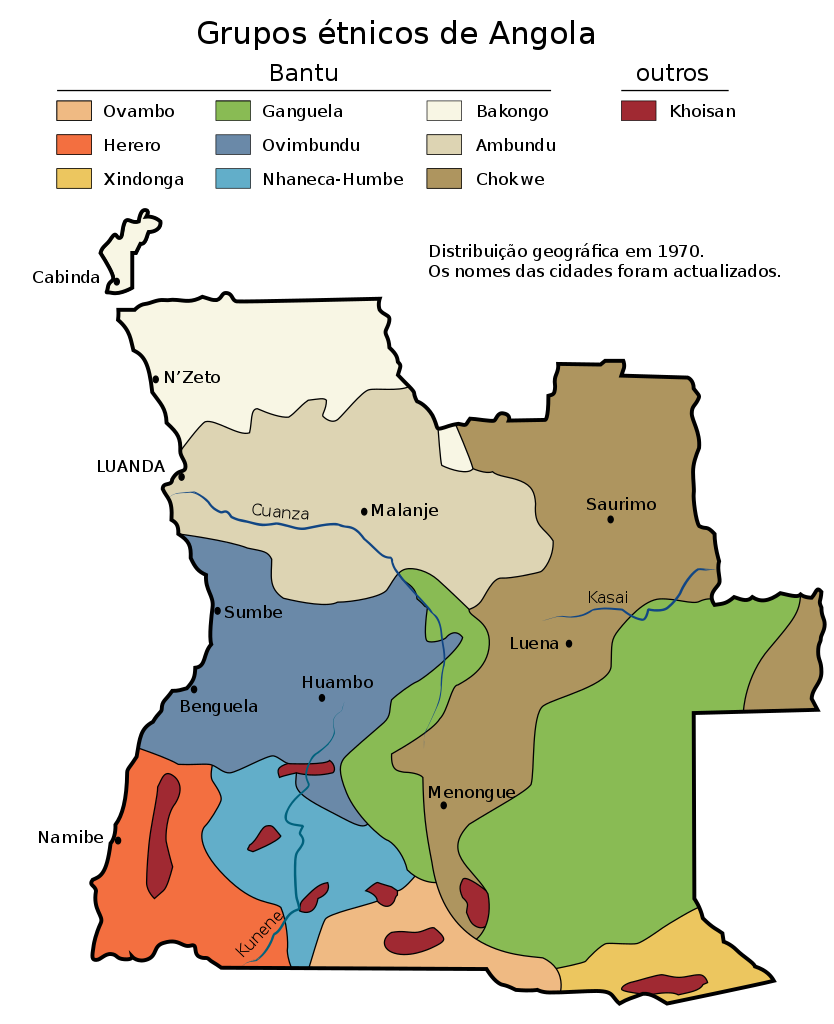 Angola ethnic map