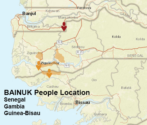 Bainuk people map